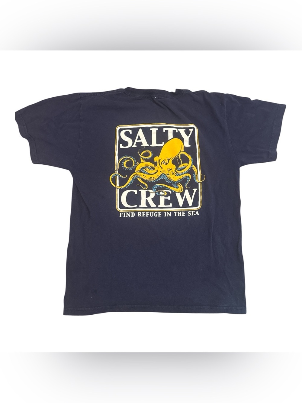 Salty Crew Boys Medium Octopus Ocean Short Sleeve 100% Cotton T-Shirt Beach Tee